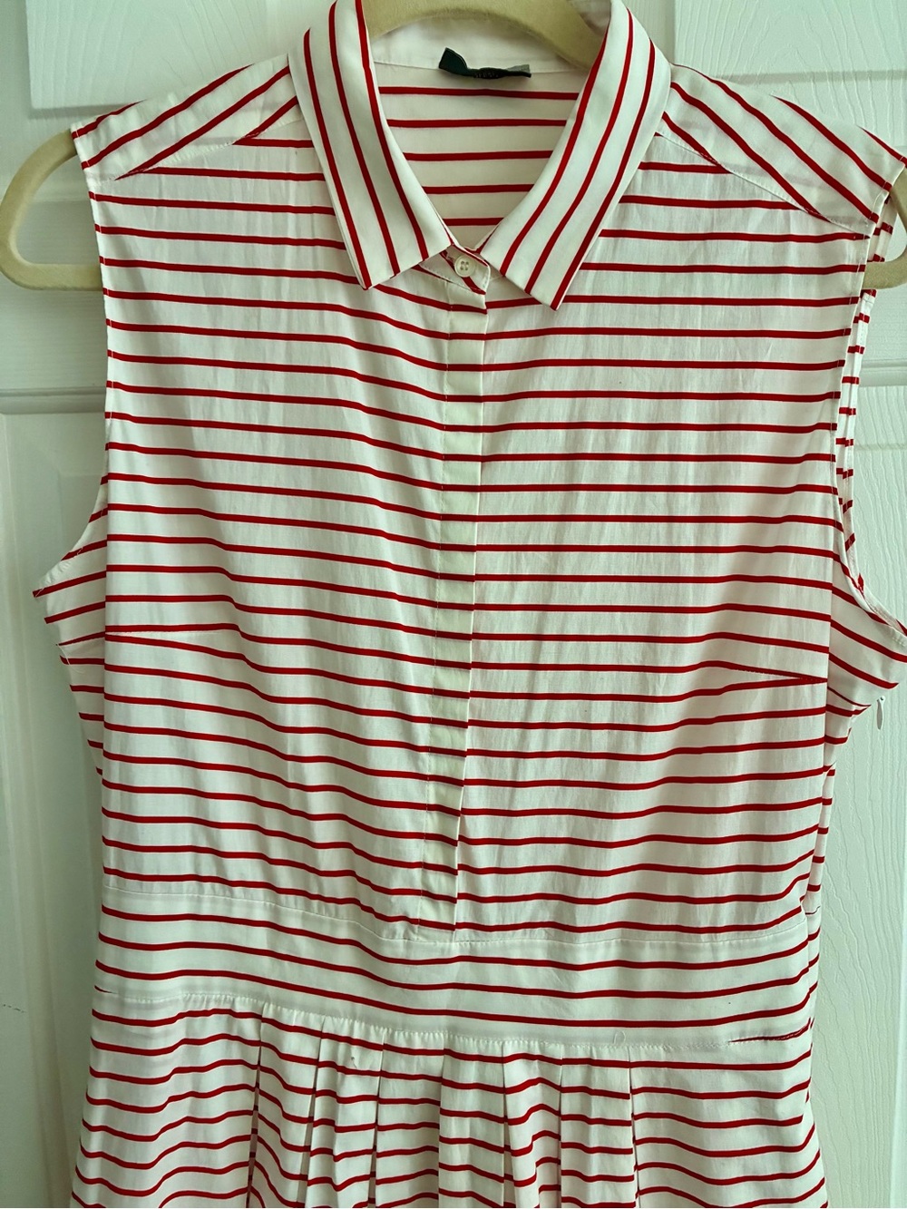 New Marella  Red Stripe Collared Women’s sleeveless dress